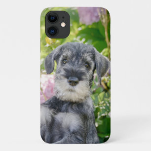 Standard Schnauzer Puppy in een bloeiende tuin - Case-Mate iPhone Case