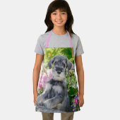 Standard Schnauzer Puppy in een bloeiende tuin - Schort (Insitu)