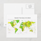 Standard Time Zones Wereldkaart 2013 Briefkaart (Voorkant / Achterkant)