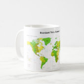 Standard Time Zones Wereldkaart 2013 Koffiemok (Voorkant links)
