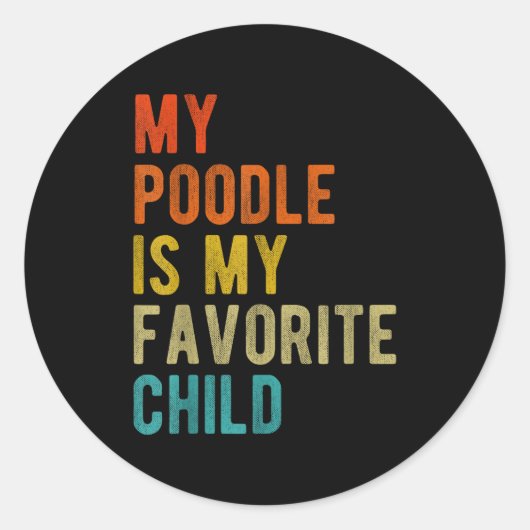 Standard Toy Odle Mom Dad Dog Lover Funny Sarcasti Ronde Sticker (Voorkant)