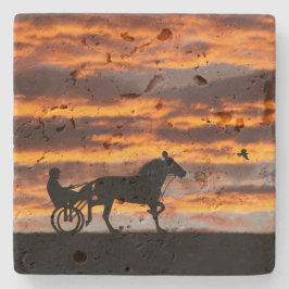 Standardbred Drafrenpaard Stone Coaster Stenen Onderzetter