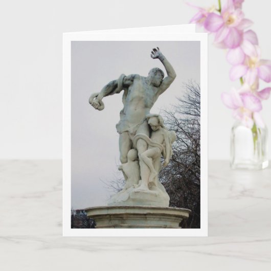 Standbeeld bij Avenue Des Champs-Élysées, Parijs,  Kaart (Orchidee)