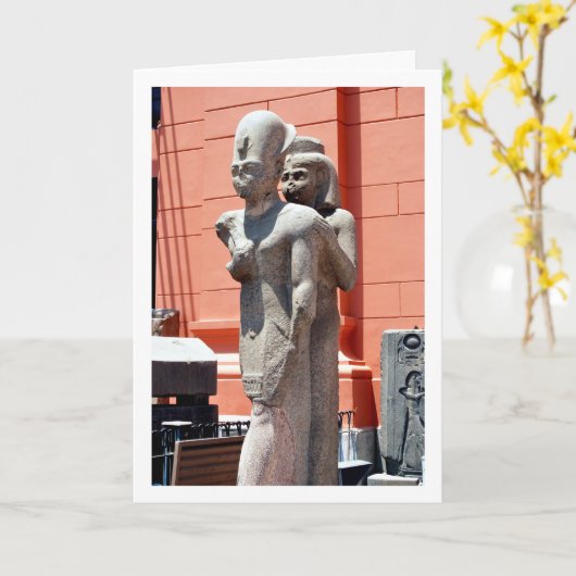 Standbeeld buiten het Museum van Caïro, Egypte Kaart (Gele Bloem)