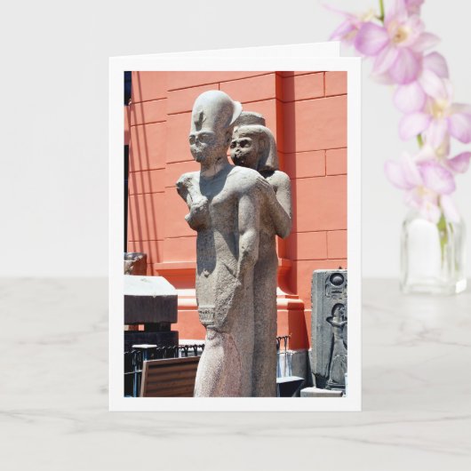 Standbeeld buiten Museum van Caïro, Egypte Kaart (Orchidee)