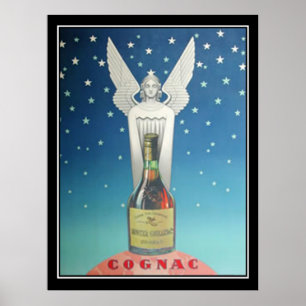 Standbeeld en Art Deco Vintage Poster