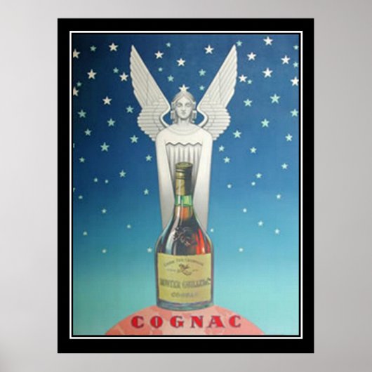 Standbeeld en Art Deco Vintage Poster (Voorkant)