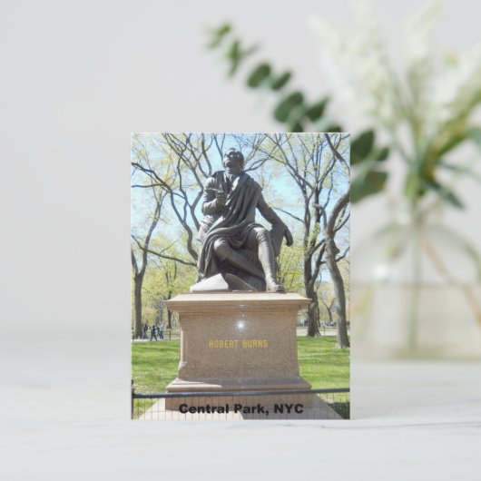 Standbeeld in Central Park Briefkaart (Staand voorkant)
