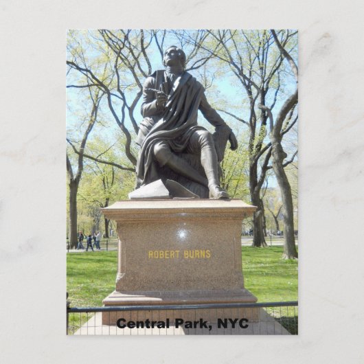 Standbeeld in Central Park Briefkaart (Voorkant)