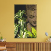 Standbeeld in een tuin: Chiang Mai, Thailand Canvas Afdruk (Insitu (Woonkamer))