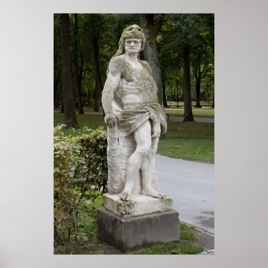 Standbeeld in het park poster (Voorkant)