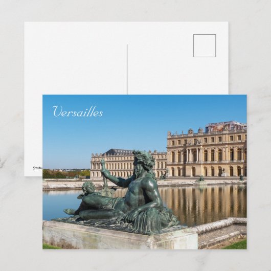 Standbeeld Le Rhone in de tuin van het kasteel van Briefkaart (Voorkant / Achterkant)