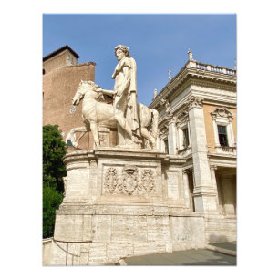 Standbeeld op Capitolijn in Rome, Italië Foto Afdruk