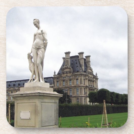 standbeeld op de Louvre-gronden Bier Onderzetter (Voorkant)