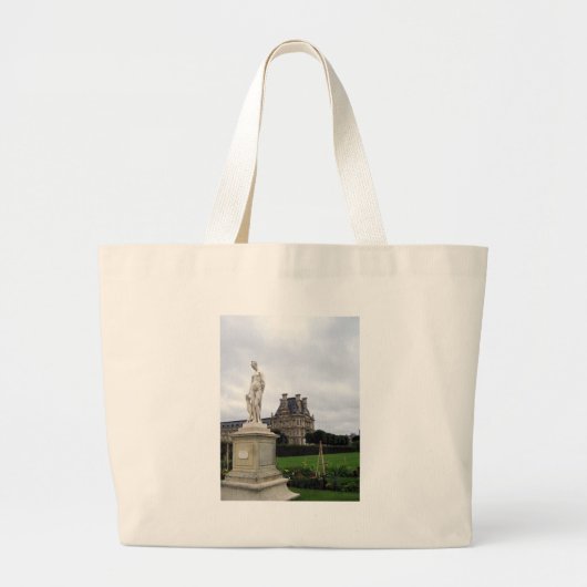 standbeeld op de Louvre-gronden Grote Tote Bag (Voorkant)