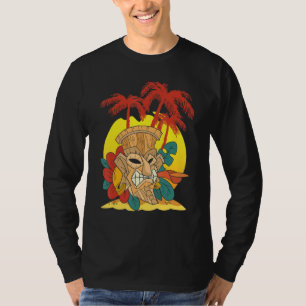 Standbeeld Tiki Masker Polynesische Luau Feest Haw T-shirt