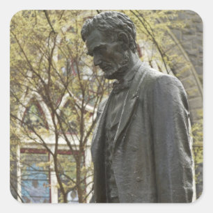 Standbeeld van Abraham Lincoln, Portland, Oregon Vierkante Sticker