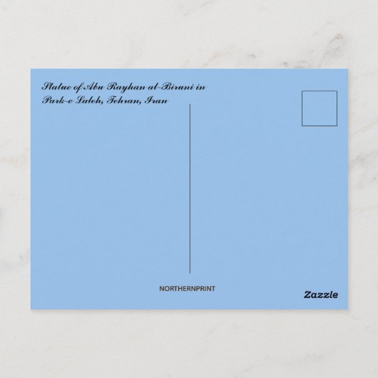 Standbeeld van Abu Rayhan al Biruni Teheran Iran Briefkaart (Achterkant)