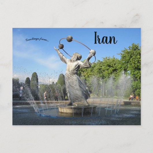 Standbeeld van Abu Rayhan al Biruni Teheran Iran Briefkaart (Voorkant)