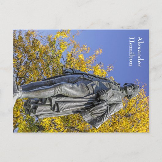 standbeeld van Alexander Hamilton Briefkaart (Voorkant)