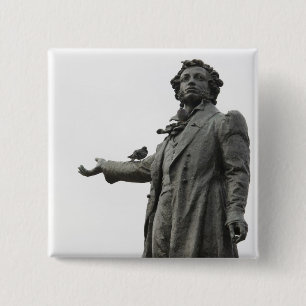 Standbeeld van Alexander Poesjkin, Sint-Petersburg Vierkante Button 5,1 Cm