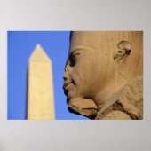 standbeeld van Amun-Re met Obelisk, Karnak (Egypte Poster (Voorkant)
