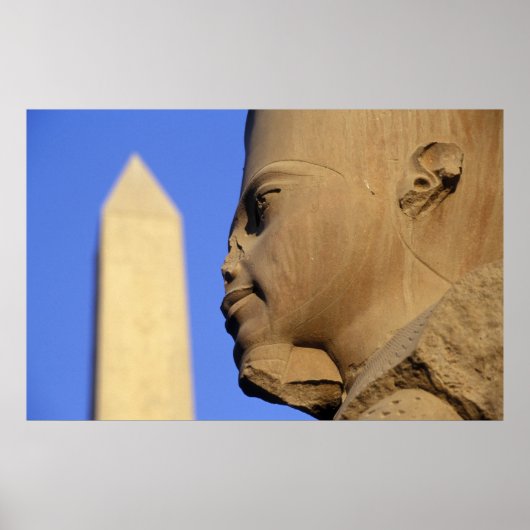 standbeeld van Amun-Re met Obelisk, Karnak (Egypte Poster (Voorkant)