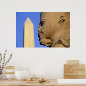 standbeeld van Amun-Re met Obelisk, Karnak (Egypte Poster (Keuken)