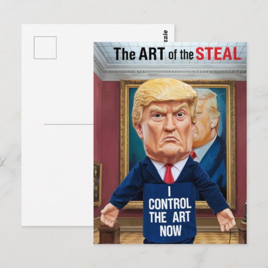 Standbeeld van Angry Trump controleert de kunst in Briefkaart (Voorkant / Achterkant)