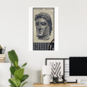 Standbeeld van Apollo - Cyprus - Postzegelafdruk Poster (Thuiskantoor)