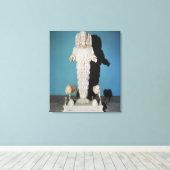 Standbeeld van Artemis met jachthonden, c.AD 135-7 Canvas Afdruk (Insitu (Houten vloer))