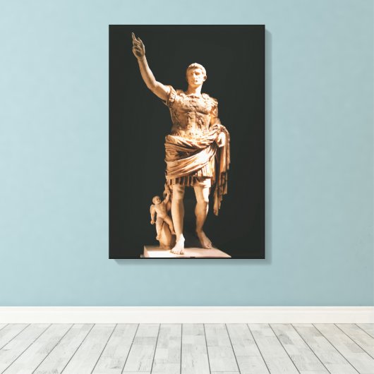 Standbeeld van Augustus Caesar Canvas Print (Insitu (Houten vloer))