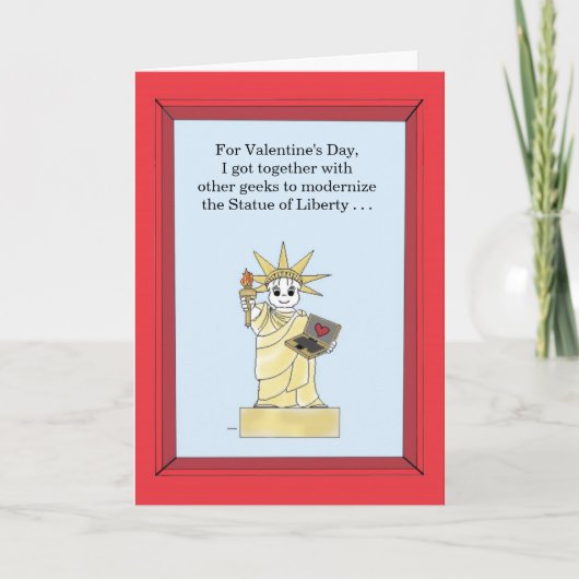 Standbeeld van Bijgewerkte Vrijheid - Valentijn Feestdagen Kaart (Voorkant)