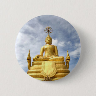 Standbeeld van Boeddha Ronde Button 5,7 Cm