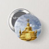Standbeeld van Boeddha Ronde Button 5,7 Cm (Voorkant /achterkant)