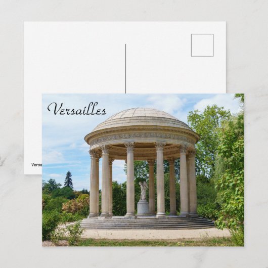 Standbeeld van Cupido, Tempel van de liefde in Ver Briefkaart (Voorkant / Achterkant)