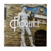 Standbeeld van David Florence Italië Reisfoto Tegeltje (Voorkant)