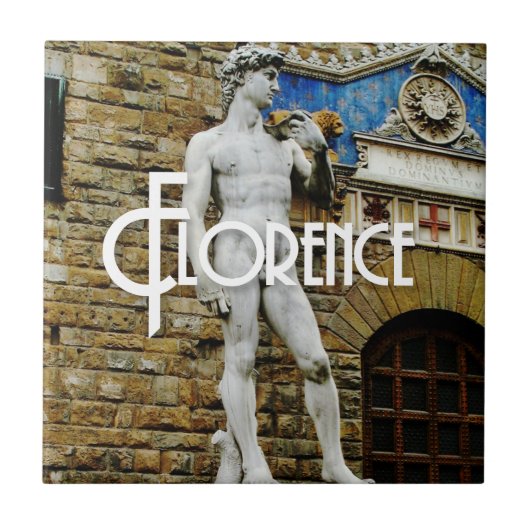 Standbeeld van David Florence Italië Reisfoto Tegeltje (Voorkant)