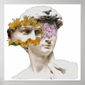 standbeeld van David Michelangelo Floral Poster (Voorkant)