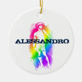 Standbeeld van David Rainbow Waterverf gepersonali Keramisch Ornament (Voorkant)