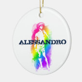 Standbeeld van David Rainbow Waterverf gepersonali Keramisch Ornament (Links)