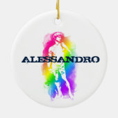 Standbeeld van David Rainbow Waterverf gepersonali Keramisch Ornament (Achterkant)