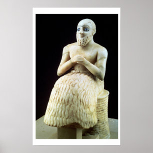 standbeeld van de ambtenaar Ebih-Il uit de tempel  Poster