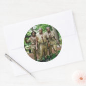 Standbeeld van de drie militairen | Vietnam Oorlog Ronde Sticker (Envelop)