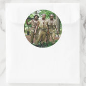 Standbeeld van de drie militairen | Vietnam Oorlog Ronde Sticker (Tas)