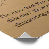 Standbeeld van de Japanse godheid Fudo Myō-ō Poster (Hoek)