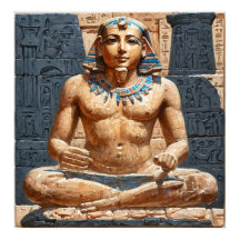 Standbeeld van de oude Egyptische schrijver