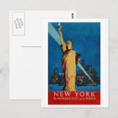  standbeeld van de stad New York Briefkaart (Voorkant / Achterkant)