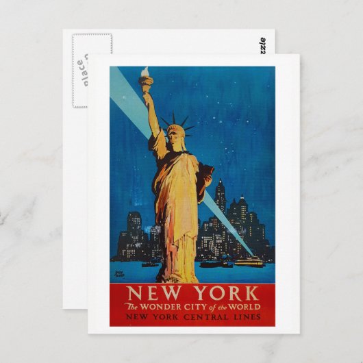  standbeeld van de stad New York Briefkaart (Voorkant / Achterkant)