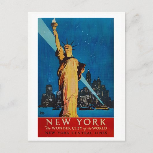  standbeeld van de stad New York Briefkaart (Voorkant)